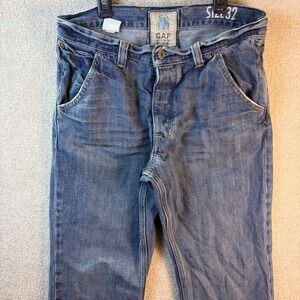 Vtg GAP Industrial Standard Jeans Men 32x31 Blue Button Fly Straight Relaxed Y2K